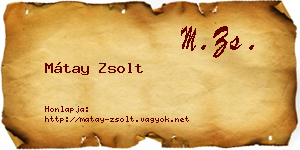 Mátay Zsolt névjegykártya